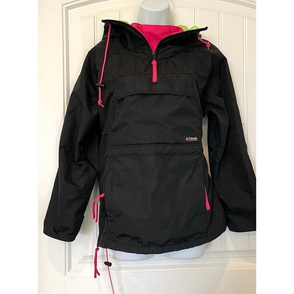 Columbia Other - Vintage Columbia Jacket Mens Small Black Pink Green Bugaboo 90s Windbreaker